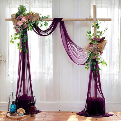 MDS Halloween Chiffon Draping Fabric - 2 Panel, 30" Wide x 100ft Long - Sheer Spooky Arbor & Canopy Drapery for Haunted House Backdrops, Party Ceilings, DIY Costumes & Themed Events - Eggplant (Pack of 2)