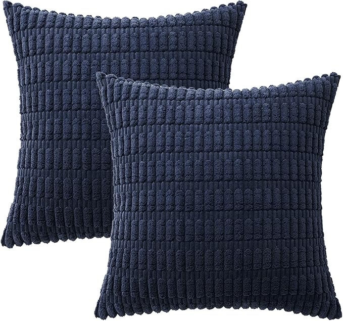 MIULEE Pack of 2 Corduroy Decorative Euro Sham Throw Pillow Covers 26x26 Inch - Image 6