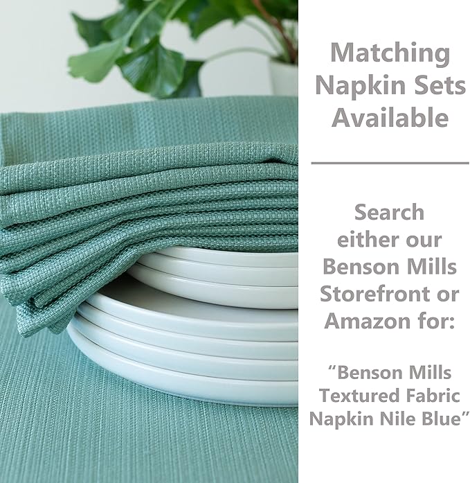Benson Mills Cameron Textured Fabric Table Cloth, - Image 2