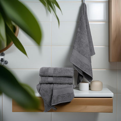 texcraft medium size bath towels set of 6, side view