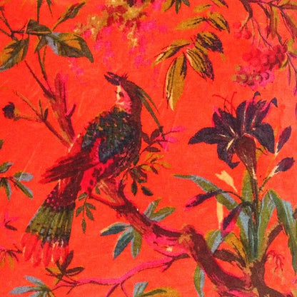 Eyes of India Velvet Floral Flower Bird Throw Pillow Sofa Cushion Cover Case - Image 3