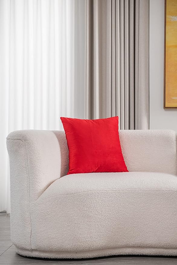 Throw Pillow Covers 22x22 Christmas Red: 2 Pack Cozy Soft Velvet Square - Image 3