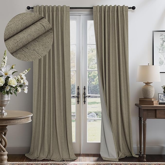 Pitalk Living Room Curtains 102 Inches Long by Pitalk