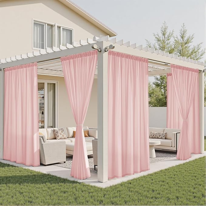 HOMEIDEAS Non-See-Through Pink Privacy Semi Sheer Curtains 84 Inches Long 2 - Image 7