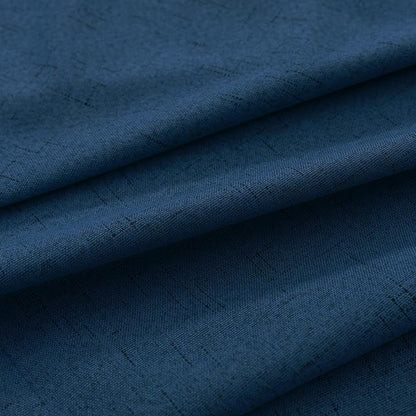 KOUFALL 52x102 Inch Length Navy Blue Back Tab Linen Blackout Curtains - Image 8