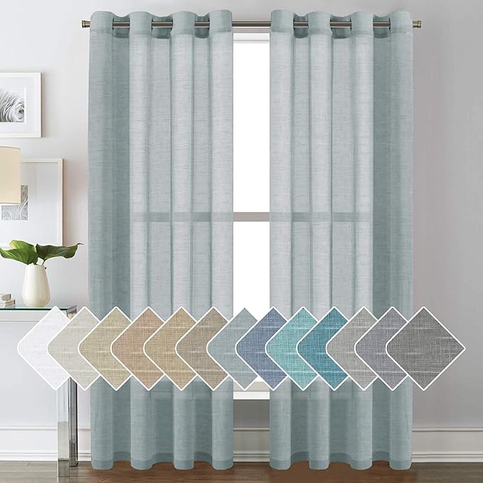 H.VERSAILTEX Linen Curtains Flax Linen Blended Curtain Panels by HVERSAILTEX