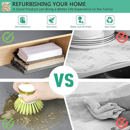 Self-Adhesive Shelf Liner Kitchen Liner, Waterproof Backed Paper Easy Peel and - Image 5