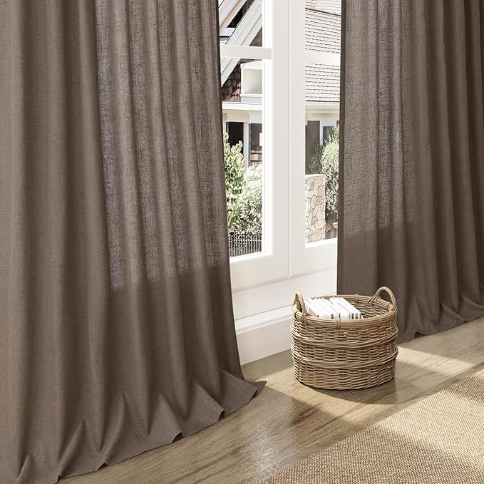 Light Brown Linen Curtains 84 Inches Long - Image 6