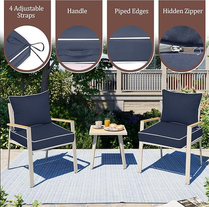 Waterproof Outdoor Chair Cushion Set of 2, Outdoor Cushions - Image 3