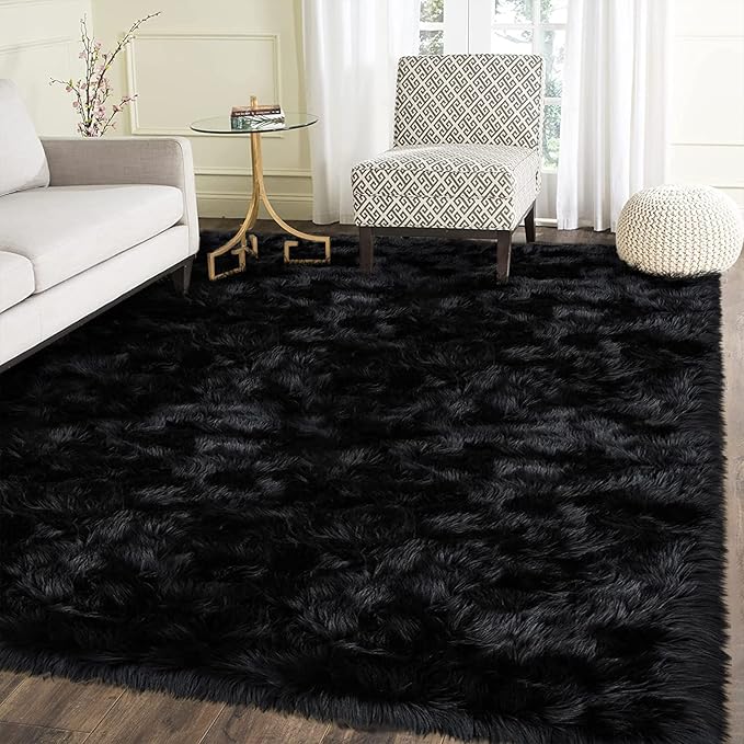 Latepis Shag Rug 6x9, Faux Fur Sheepskin Rug by Latepis