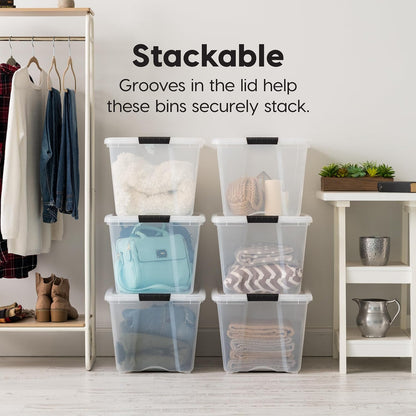 iris usa 6-pack 54 quart storage bins with shown in use