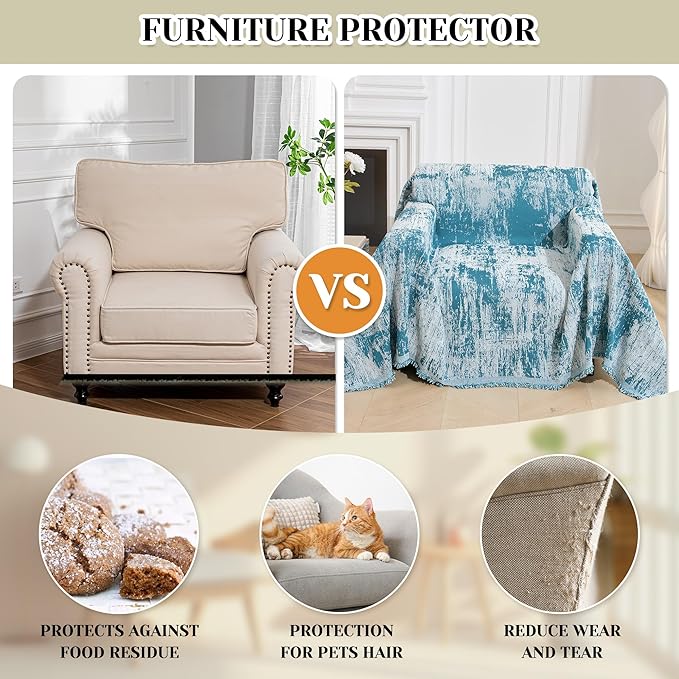 MEETSKY Small Couch Cover Oversized Chair Cover Washable Boho Recliner Slipcover - Image 8