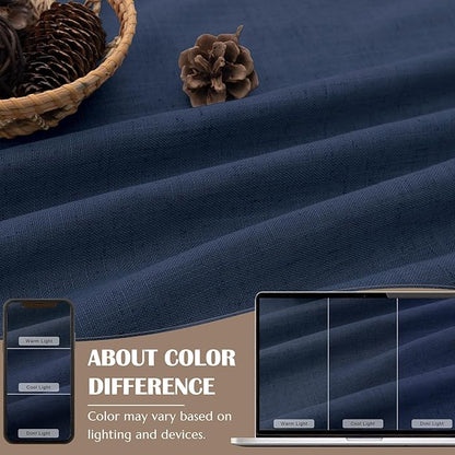 Navy Blue Cafe Tier Curtains 36 Inch Length 2 Panel Pinch Pleated Hooks Semi - Image 6