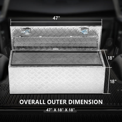 dna motoring lockable truck tool box, bed organizer, close-up detail