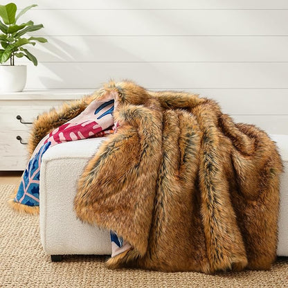 HORIMOTE HOME Reversible Faux Fur Throw Blanket, - Image 2