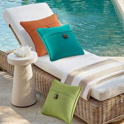 Outdoor DecorativePillows with Coconut Button Pack of 4, Chartreuse - Image 6
