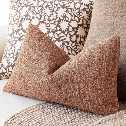 Foindtower Pack of 2 Textured Boucle Throw Pillow Covers Accent Solid - Image 5