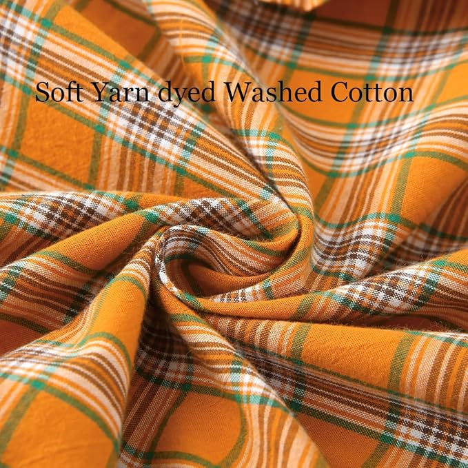 Burnt Orange Tartan Plaid Throw Pillow Cover Farmhouse Ruffle Pillow Shams Set - Image 6