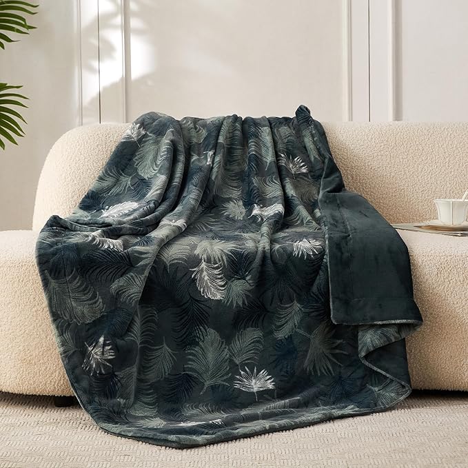 COOVA Faux Rabbit Fur & Flannel Throw Blanket 50x60 Inch by COOVA