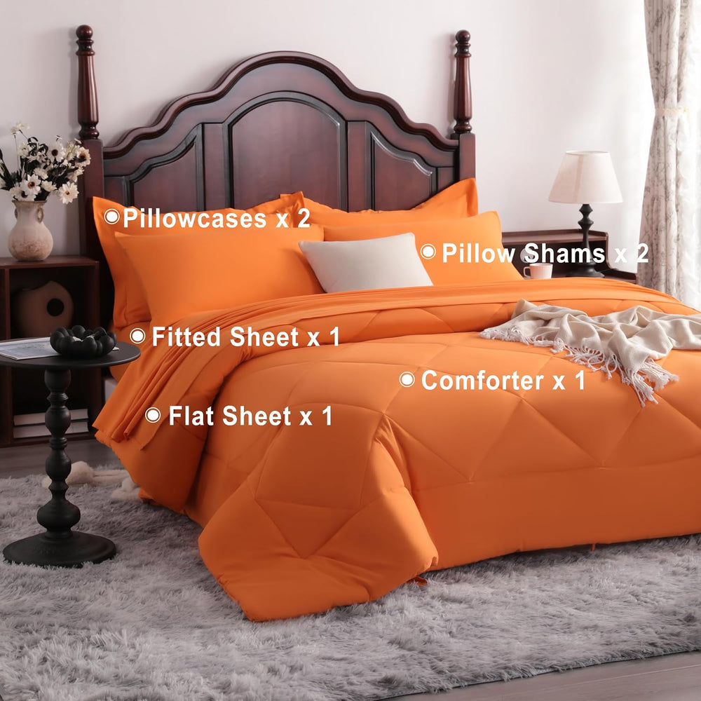 7-Piece Queen Comforter Set with Sheets – Soft and Breathable All-Season Quee...