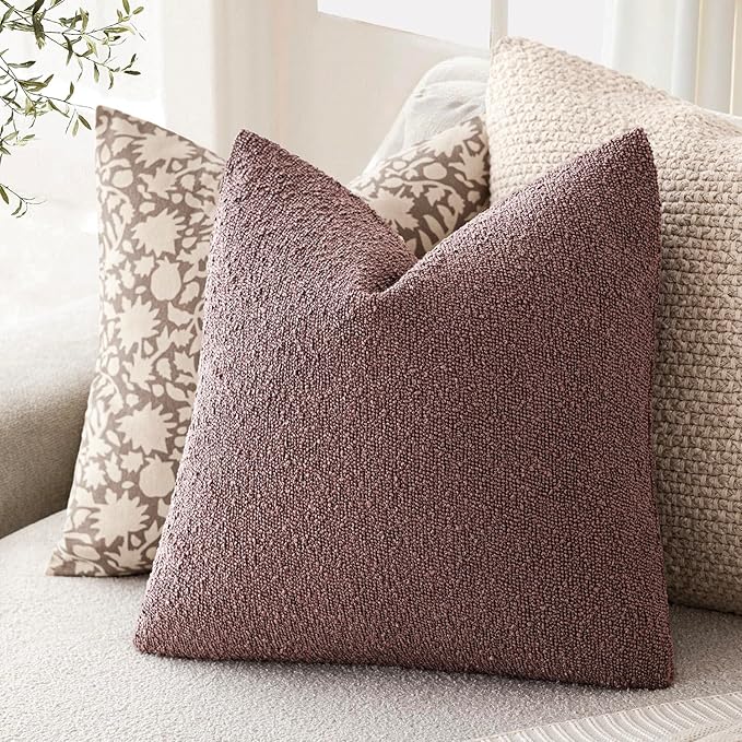 Foindtower Decorative Textured Boucle Throw Pillow Covers Accent Solid Pillow - Image 5