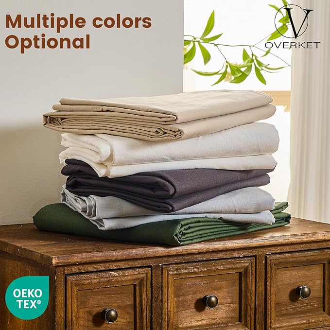 100% Linen Sheets King Size, Breathable & Durable 4-Piece Bed Flax Sheet Set - Image 7