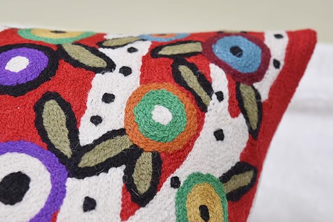Red Tree of Life Throw Pillow Cover Karla Gerard Floral Pillowcase Reds Flower - Image 5