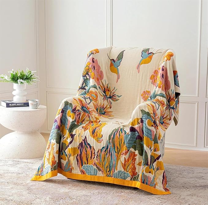 MSGKV 100% Cotton Throw Blanket - Image 4