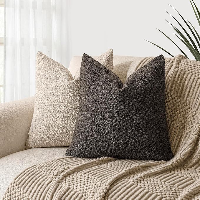 Foindtower Set of 2, Decorative Textured Boucle Throw Pillow Covers Accent - Image 5
