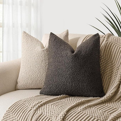 Foindtower Set of 2, Decorative Textured Boucle Throw Pillow Covers Accent - Image 5