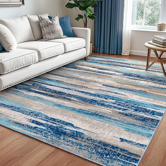 Modern Abstract 5x7 Machine Washable Area Rug Non-Slip Soft Bedroom Living Romm by lansny