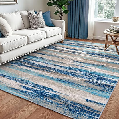 Modern Abstract 5x7 Machine Washable Area Rug Non-Slip Soft Bedroom Living Romm by lansny