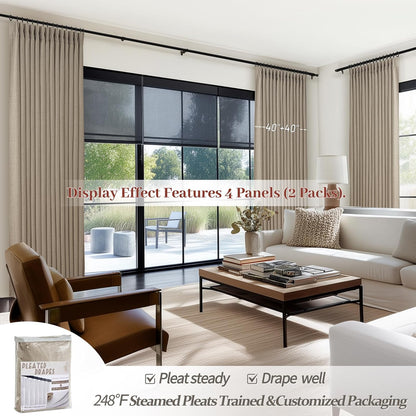 extra wide blackout curtains 70 x 96 inches on a desk or shelf