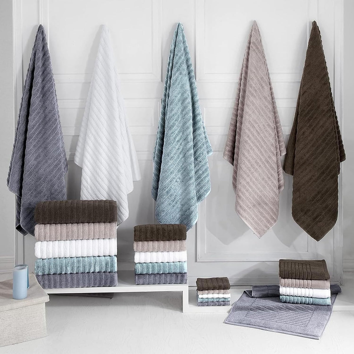classic turkish towels ctt - luxury 3 piece on a desk or shelf