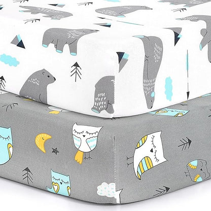 Pack n Play Sheets, BROLEX 2 Pack Mini Crib Sheets, Stretchy Portable Fitted by BROLEX