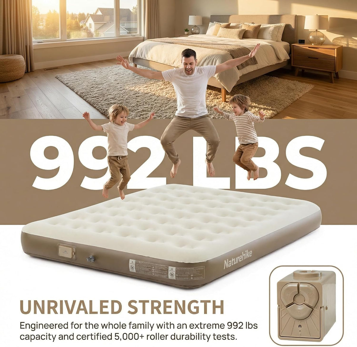 naturehike california king air mattresses with rechargeable built-in, package contents