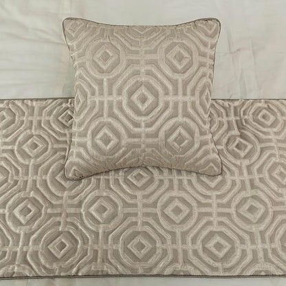 The HomeCentric King/Queen/Twin Beige Designer Twin 53"x18" Bed Runner Without - Image 5