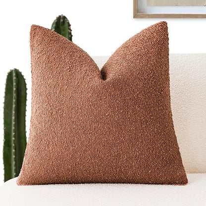 Foindtower Decorative Textured Boucle Throw Pillow Covers Accent Solid Pillow by Foindtower