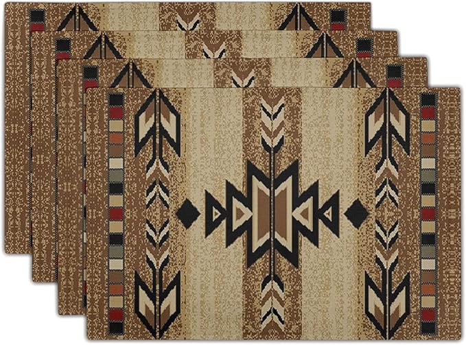 Giwawa Southwestern Placemats Rustic Tribal Geometric Decorative Table Mat by Giwawa