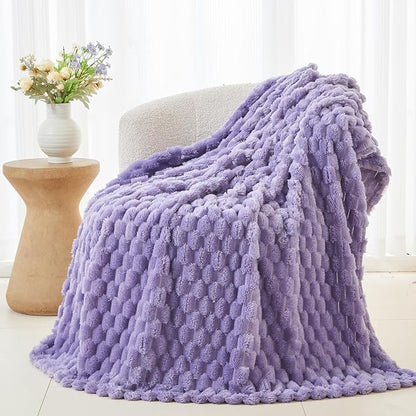 NEWCOSPLAY Super Soft Twin Blanket Lavender Premium Silky Flannel Fleece 3D - Image 4