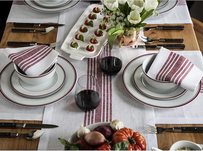 Solino Home Stripe Linen Table Runner 36 Inches - Image 2
