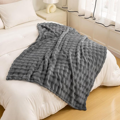 YUSOKI Luxury 3D Bubble Throw Blanket 2lb, All Ages, Home Decoration - Image 5