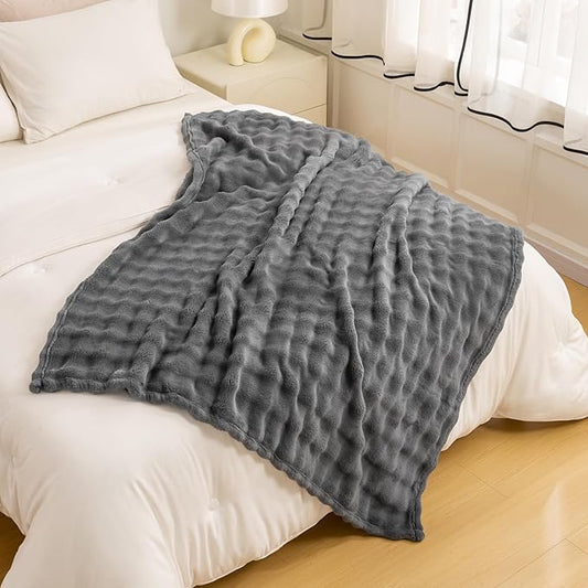 YUSOKI Luxury 3D Bubble Throw Blanket 5lb, All Ages, Home Decoration by YUSOKI