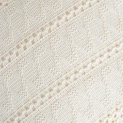 Fancy Homi Set of 2 Boho Cream Decorative Throw Pillow Cover 16x16 Inch - Image 4