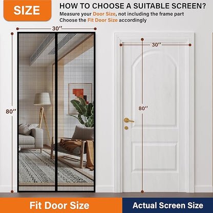 Magnetic Screen Door，Fiberglass Screen Door Mesh，Keep Bugs Out, Heavy-Duty Mesh - Image 6