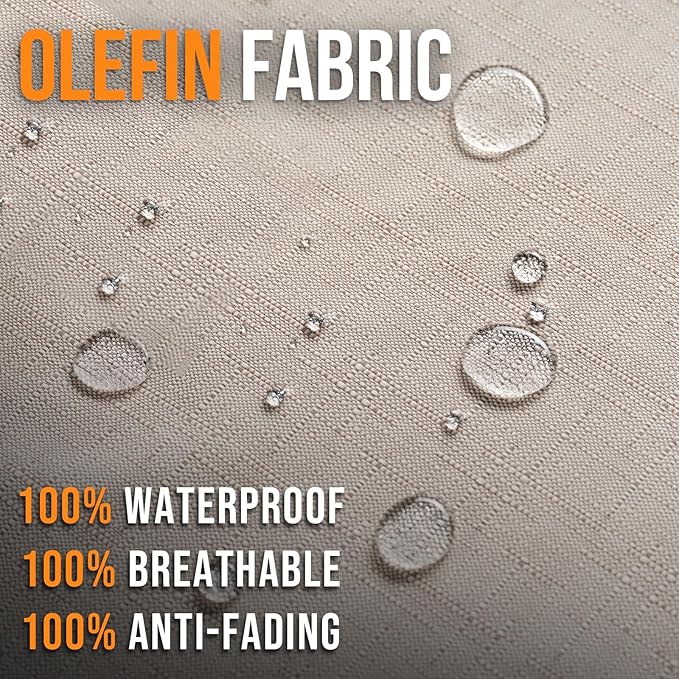 Outdoor Olefin Water-Resistant Deep Seat Cushion Set, Thickened Sofa Chair Pad - Image 8