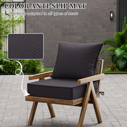Outdoor Seat Cushion Set 19 L × 19 W × 4 H Inch Waterproof & Fade Resistant - Image 6