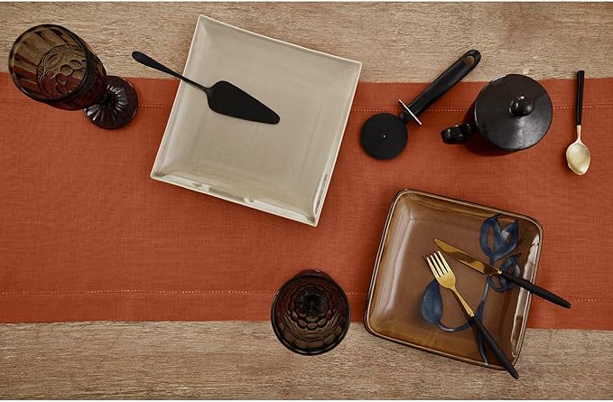 Solino Home Linen Cinnamon Hemstitch Table Runner 60 Inches - Image 3