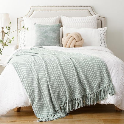 BATTILO HOME Sage Green Throw Blanket - Image 3