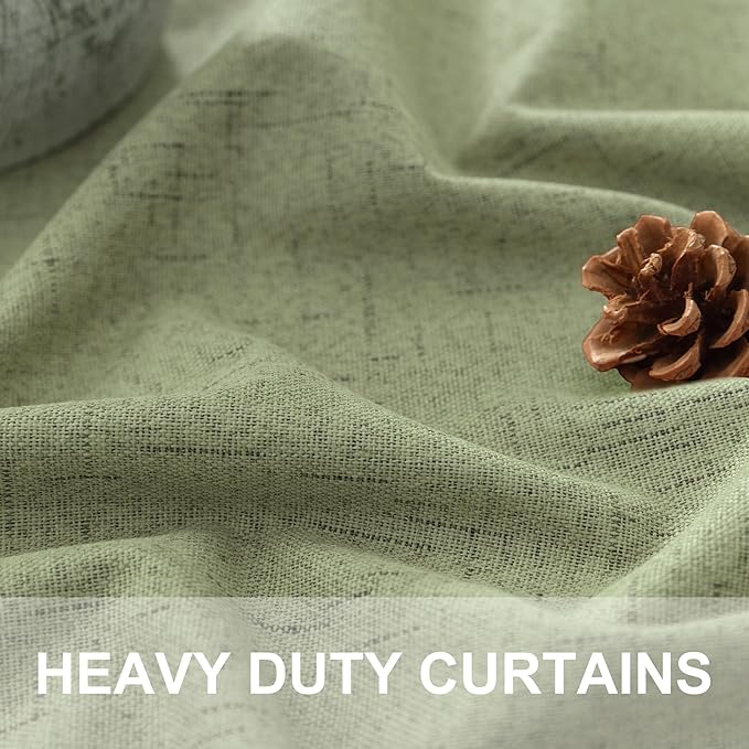 Light Sage Green Short Blackout Curtains - Image 2